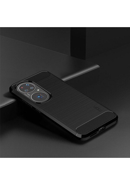 P50 Pro Için Mofı Fırçalanmış Tasarım Karbon Fiber Yumuşak Tpu Kapağı - Kırmızı (Yurt Dışından) fiyatları