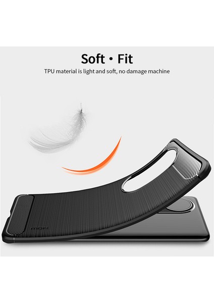 P50 Pro Için Mofı Fırçalanmış Tasarım Karbon Fiber Yumuşak Tpu Kapağı - Kırmızı (Yurt Dışından) modelleri