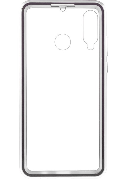 Kapsamlı Manyetik Kapalı Tasarım Metal Çerçevesi + Huawei P30 Lite Için Çift Taraflı Ultra Açık Temsil Edilmiş Cam Telefon Kabuğu - Mor (Yurt Dışından)