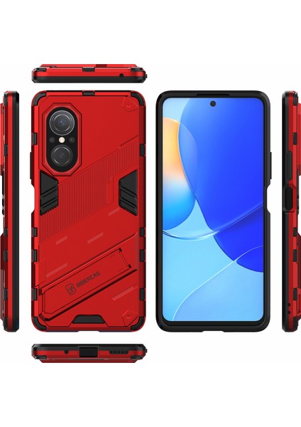 Tpu Combo Case Kickstand Tasarım Koruyucu Cep Telefon Kılıfı Honor 50 Se/huawei Nova 9 Se - Kırmızı (Yurt Dışından)