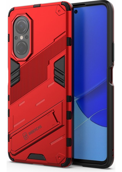 Tpu Combo Case Kickstand Tasarım Koruyucu Cep Telefon Kılıfı Honor 50 Se/huawei Nova 9 Se - Kırmızı (Yurt Dışından)