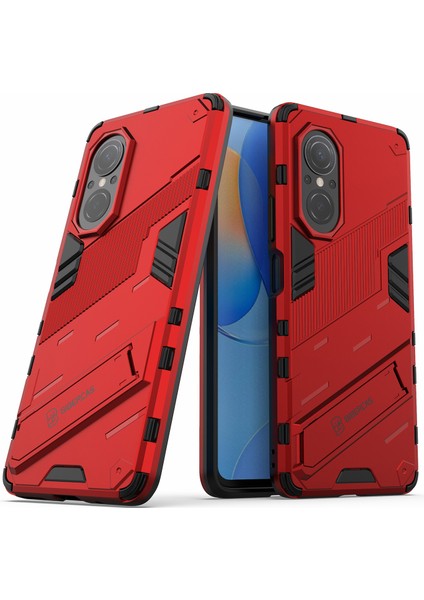 Tpu Combo Case Kickstand Tasarım Koruyucu Cep Telefon Kılıfı Honor 50 Se/huawei Nova 9 Se - Kırmızı (Yurt Dışından)