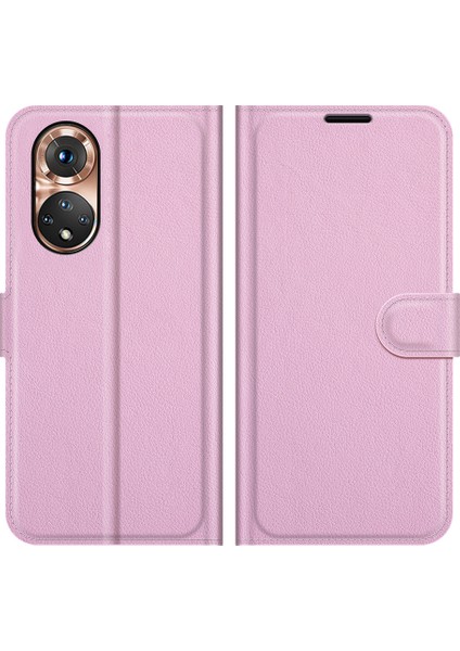 Flip Tam Koruyucu Litchi Cilt Deri Cüzdan Telefon Standı Kasa Kapağı Onur 50 - Mor (Yurt Dışından)
