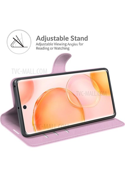 Flip Tam Koruyucu Litchi Cilt Deri Cüzdan Telefon Standı Kasa Kapağı Onur 50 - Mor (Yurt Dışından) fiyatları