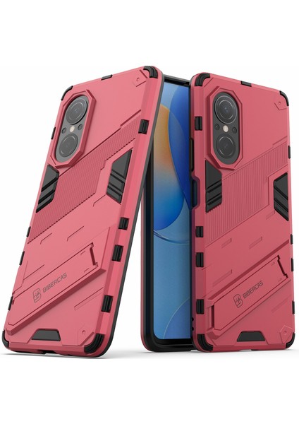 Tpu Combo Case Kickstand Tasarım Koruyucu Cep Telefon Kılıfı Honor 50 Se/huawei Nova 9 Se - Kırmızı (Yurt Dışından)