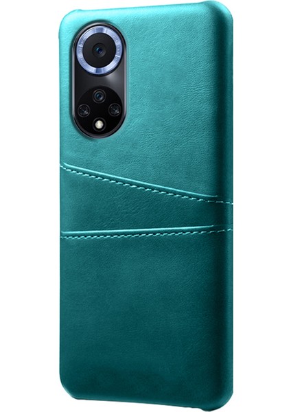 Çift Kart Yuvaları Tasarım Telefon Kapağı Pu Deri + Pc Huawei Nova 9 Için Zor Kılıf / Onur 50 - Yeşil (Yurt Dışından)