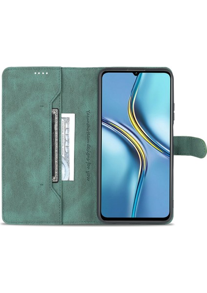Çok Yolda Koruma Pu Deri Cüzdan Stand Şok Geçirmez Telefon Kılıfı Onur X30 Max Için Kapak - Yeşil (Yurt Dışından) fırsatları