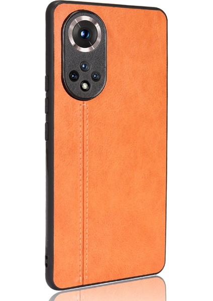 Hattı Hafif Retro Dokulu Pu Deri Kaplamalı Pc + Tpu Telefon Kapak Kılıfı Onur 50 - Kırmızı (Yurt Dışından) modelleri