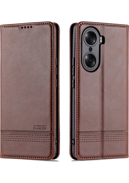 Güz Önleme Pu Deri Cüzdan Flip Case Manyetik Emilim Katlama Stand Koruyucu Kapak Onur 60 - Siyah (Yurt Dışından)