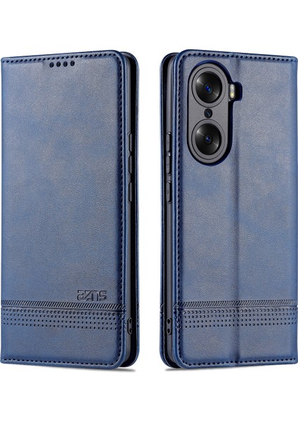Güz Önleme Pu Deri Cüzdan Flip Case Manyetik Emilim Katlama Stand Koruyucu Kapak Onur 60 - Siyah (Yurt Dışından)
