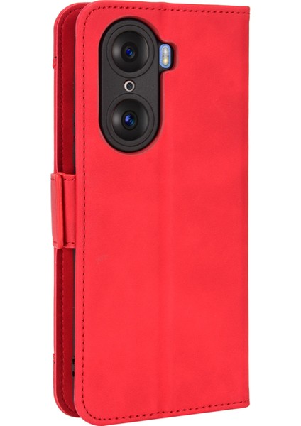 Için 60 Çoklu Kart Yuvası Akıllı Telefon Kılıfı Cüzdan Stand Pu Deri Manyetik Flip Telefon Kapağı - Kırmızı (Yurt Dışından) modelleri