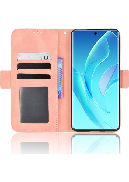 Için 60 Çoklu Kart Yuvası Akıllı Telefon Kılıfı Cüzdan Stand Pu Deri Manyetik Flip Telefon Kapağı - Kırmızı (Yurt Dışından) fırsatları