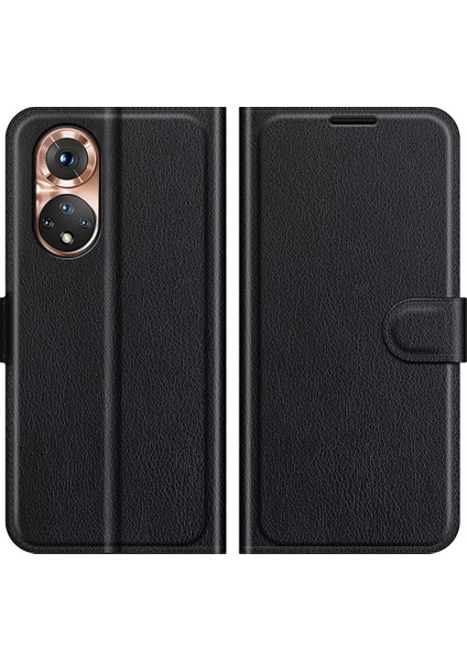 Flip Tam Koruyucu Litchi Cilt Deri Cüzdan Telefon Standı Kasa Kapağı Onur 50 - Mor (Yurt Dışından)