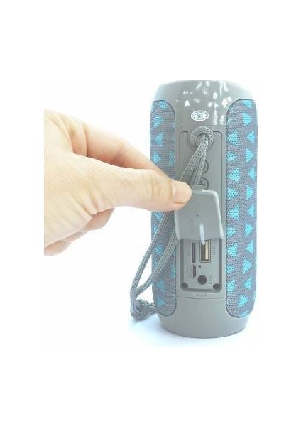 TG117 Silindir Su Geçirmez Bluetooth Hoparlör Fm Radyo Açık Mavi Üçgen fırsatları