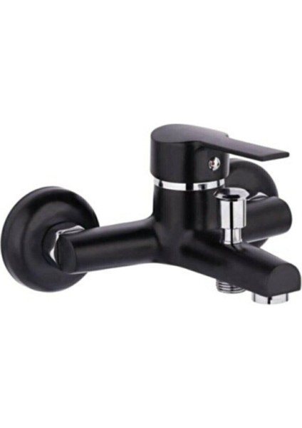 Siyah Krom Banyo Bataryası Çift Su Girişli Paslanmaz
