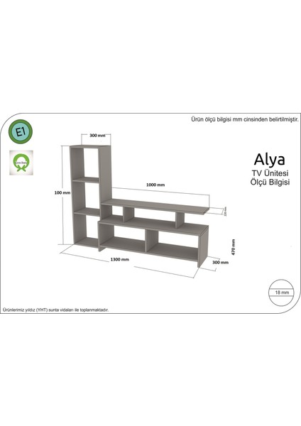 Mihra Home Alya Tv Ünitesi Beyaz Ceviz