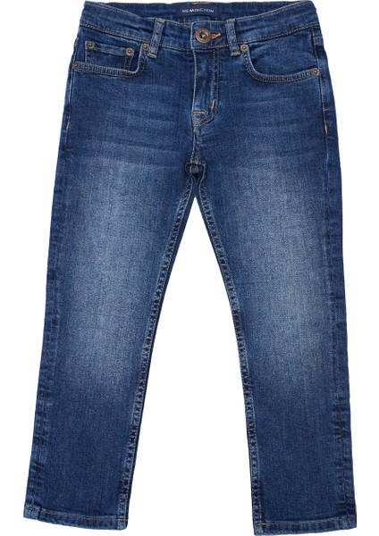 Lacivert Taşlanmış Denim Çocuk Pantolon