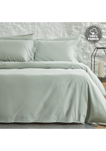 Bedding Plain Tek Kişilik Ranforce Yıkamalı Nevresim Takımı - Adaçayı