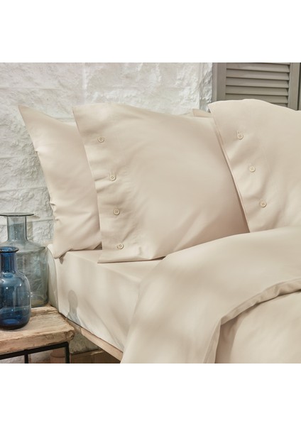 Bedding Plain Tek Kişilik Ranforce Yıkamalı Nevresim Takımı - Bej