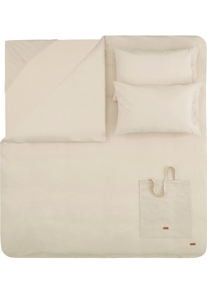 Bedding Plain Tek Kişilik Ranforce Yıkamalı Nevresim Takımı - Bej