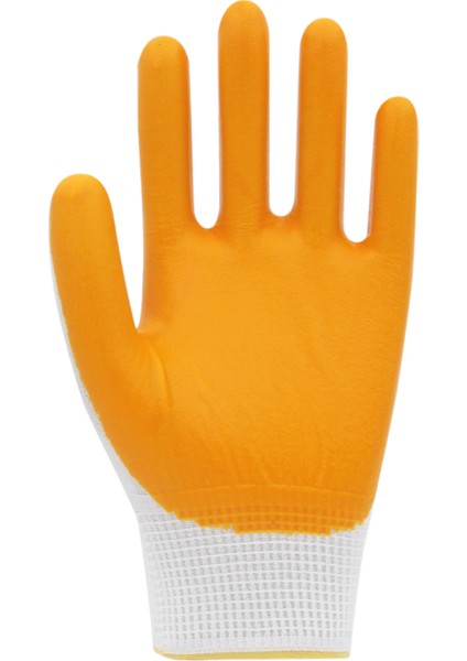 Pn5 Sarı Polyester Örme Nitril Iş Eldiveni 12 Çift