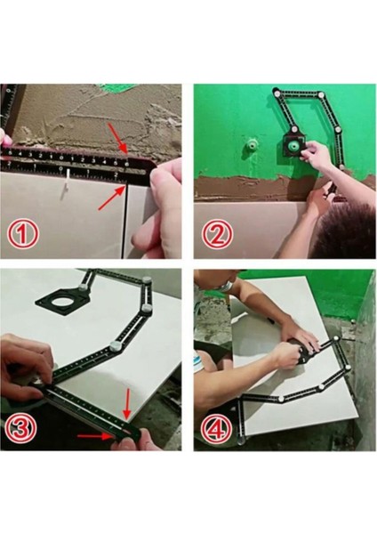 Çok Fonksiyonlu Alüminyum Delik Ayarlayıcı Şablon Cetveli