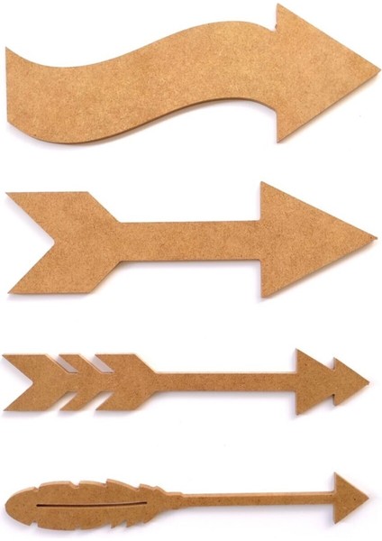 4 Lü Ok Seti Ham Mdf Boyanabilir 6 mm