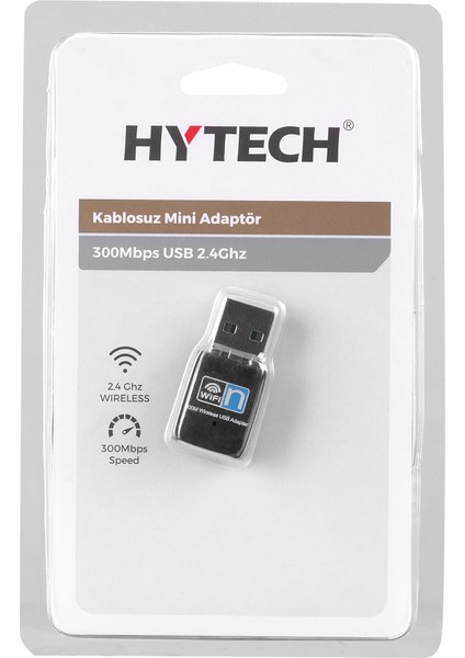 HY-300N 2.4GHz 300MBPS(2T2R) 2dbi Dahili Antenli USB Kablosuz Mini Adaptör