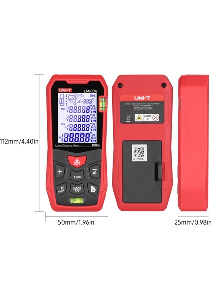 LM100A Lazer Mesafe Ölçüm Ölçer 100M2 Kabarcık (Yurt Dışından)