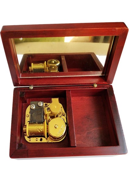 Ahşap Takı Müzik Kutusu-Mekanizma Antika Ahşap Müzik Kutusu El Sanatları Masası Kırmızı (Yurt Dışından) modelleri