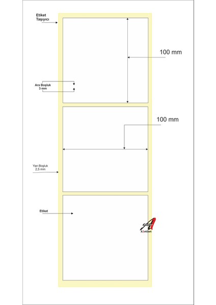 Etiket 30.000 Adet 100 x 100 mm Termal Barkod Etiketi