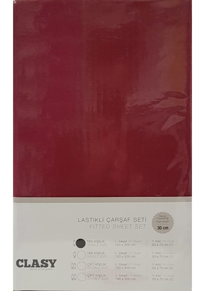 Tek Kişilik Lastikli Çarşaf Seti V3 Bordo
