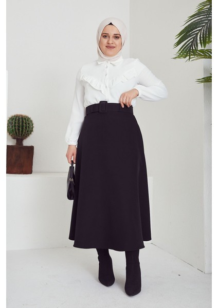 Kemerli Kloş Etek-Siyah fiyatları