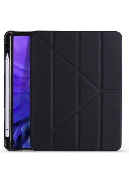 Apple iPad 10.9 Inç Air 4 Nesil (2020) Trio Smart Case Tablet Kılıfı (A2324/A2325/A2326/A2472) Siyah