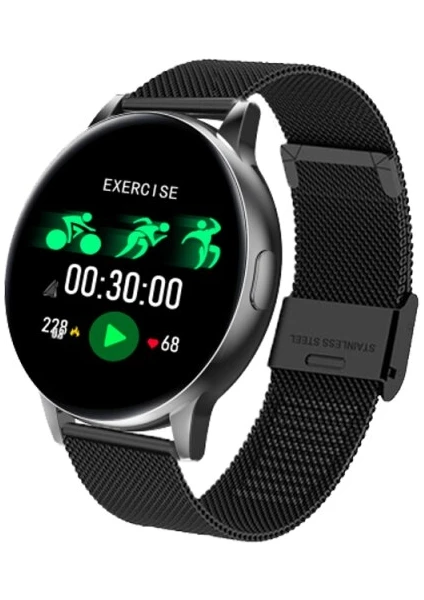 Akıllı Izle Kadınlar Kalp Hızı Kan Basıncı Monitör Yuvarlak  Android Su Geçirmez Fitness Bilezik Spor Erkekler Için Saatler | Akıllı Saatler (Siyah)