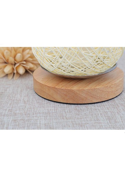 Nordic Ahşap Masa Lambası Oturma Odası Yatak Odası Başucu Lambaları Sanat Dekorasyon Masası Rattan Sicim Lamba Top Işıkları USB Şarj | Masa Lambaları(Yurt Dışından) fırsatları
