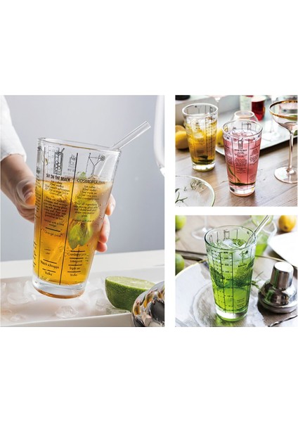 Kokteyl Shaker Ölçekli Cam Şampanya Şarap Içecek Mikser Çalkalayıcı Şişe Meyve Suyu Kar Gram Fincan Bar Barmen Aracı 400ML | Kokteyl Çalkalayıcılar fırsatları