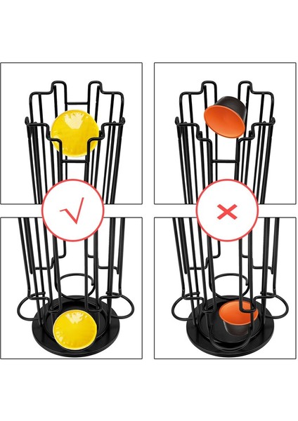 Siyah Kahve Pod Tutucu Dönebilen Kaplama Kapsül Metal Paslanmaz Raf Depolama Dolce Gusto Düz Raflar | Depolama Tutucular ve raflar