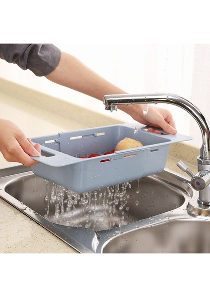 Ayarlanabilir Teleskopik Çanak Süzgeç Lavabo Drenaj Sepeti Yıkama Sebze Meyve Plastik Kurutma Raf Mutfak Aksesuarları Organizatör | Çanta ve sepet modelleri