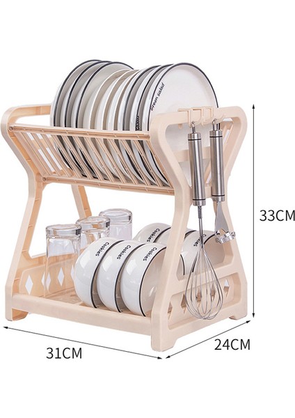 Çanak Kurutma Rafı 2 Katmanlı Tahliye Masası Set Kapalı Tutucu Kupası Kadar Sağlayıcı Kadar Kadar Sağlık Tahmış Tablosututucular(Yurt Dışından)