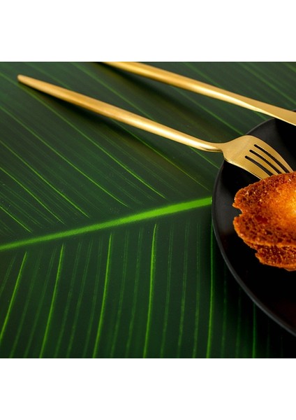 Aşırı Boyutu Eva Yaprak Masa Mat Tropikal Yağmur Ormanları Muz Yaprağı Placemat Coaster Masa Örtüsü Su Geçirmez Yağlı Kupa Paspaslar | Mats pedler (Yeşil) modelleri