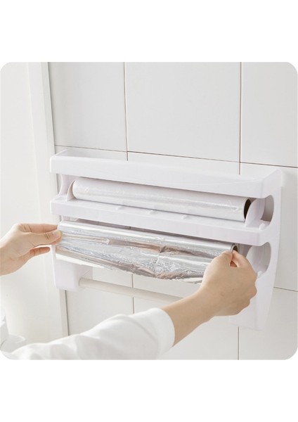 Mutfak Buzdolabı Asmak Film Saklama Kesme Tutucu Wrap Kesici Teneke Sayfalar Kağıt Havlu Tutucu Mutfak Raf Kanca | Şişeler, Kavanozlar ve kutular fiyatları