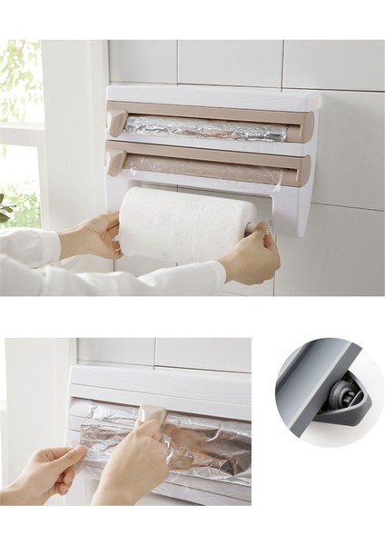 Mutfak Buzdolabı Asmak Film Saklama Kesme Tutucu Wrap Kesici Teneke Sayfalar Kağıt Havlu Tutucu Mutfak Raf Kanca | Şişeler, Kavanozlar ve kutular fırsatları