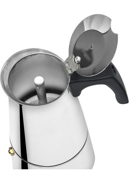 1 Adet Klasik Paslanmaz Çelik Bar Percolator Ofis Aile Kahve Makinesi Pot Espresso Maker