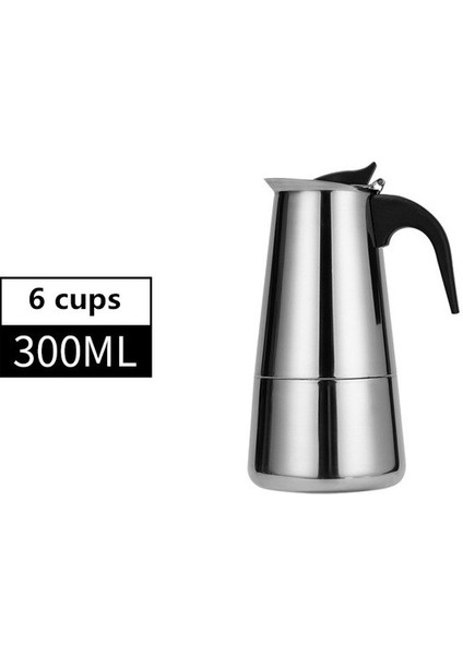 1 Adet Klasik Paslanmaz Çelik Bar Percolator Ofis Aile Kahve Makinesi Pot Espresso Maker