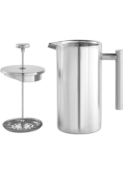 Basın Paslanmaz Çelik Kahve Çayır Filtre Makinesi Piston Sürahi Kahve Makinesi Yalıtımlı Kahve Makinesi Pot