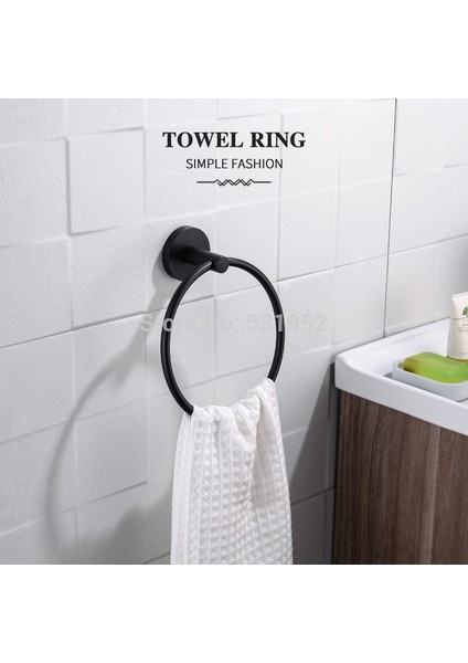 Siyah Mat Paslanmaz Çelik Banyo Donanım Havlu Ray Raf Rulo Kağıt Tutucu Tuvalet Fırçası Tutucu Banyo Aksesuarları | Banyo Donanımı