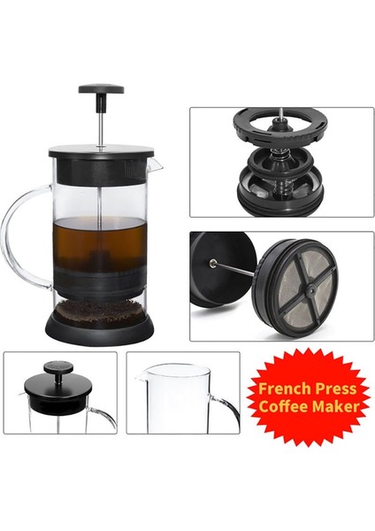 1000ML Paslanmaz Çelik Cezve Cafetiere Fransız Basın Filtre ile Çift Duvar Yalıtım Tasarım Lehçe Proses Pot Kupası | Cafetiere Fransızca Basın | Fransız Basın Çeliği Cezve