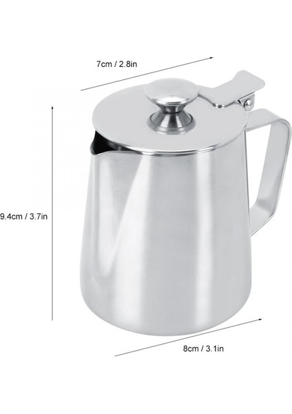 350 ml Paslanmaz Çelik Süt Kabı Süt Köpürme Fincan Kahve Latte Sanat Sürahi Kahve Sürahi Kupa Kahve Fincanı ile Kapak Moka Cezve | Kahve Kapları