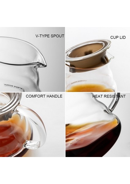 500 ml Dökme Range Kahve Sunucusu Carafe Damla Cezve Kahve Su Isıtıcısı Brewer Barista Percolator Clear 360ML 600ML 800ML | Kahve Kapları